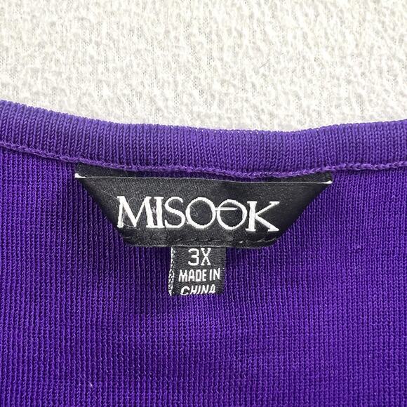 Misook Women Solid Purple Acrylic Knit Tank Sleeveless Scoop Neck Top Classic 3X - Picture 4 of 6